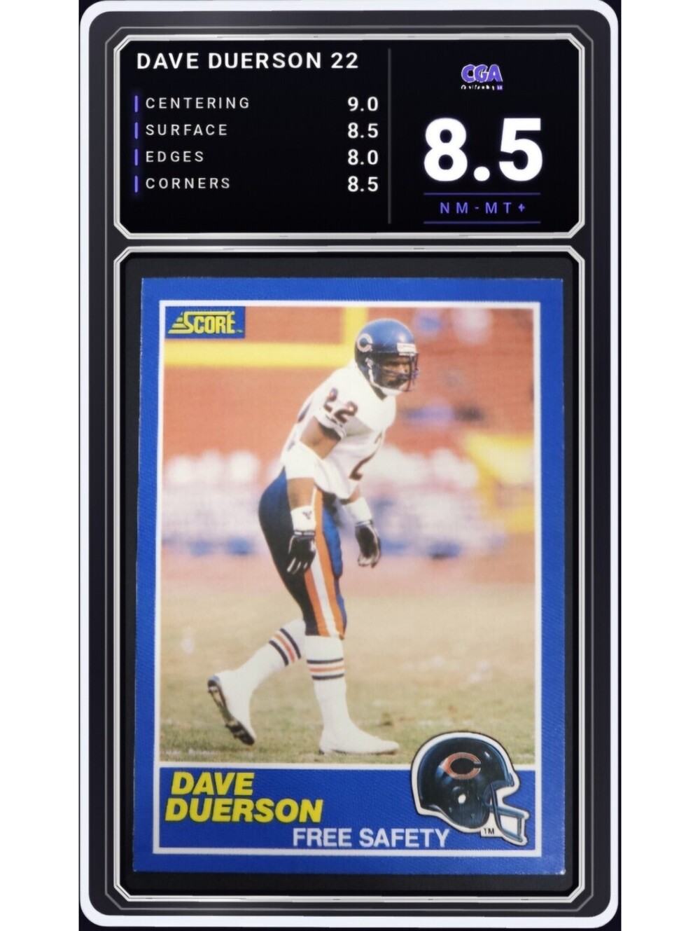 1989 Score Football #22 Dave Duerson Chicago Bears NFL - CGA 8.5 Digital Grade